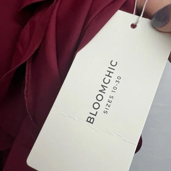 BloomChic Plum Square-Neck Ruffle Midi Dress - Picture 7 of 8